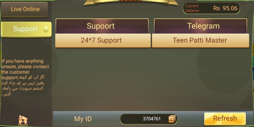 Teen Patti Master Customer Support
